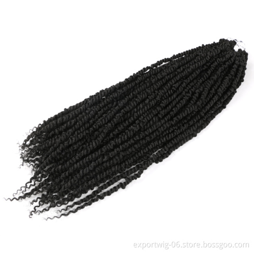 Pre-twisted Passion Twist Crochet Hair Extensions Long Curly Passion Braiding Hair 18 Inch Ombre Color Synthetic Fiber